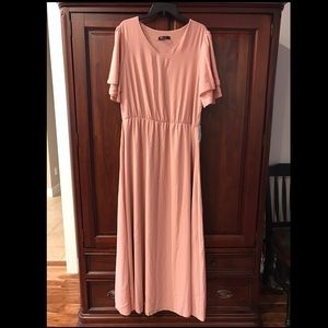 The Chloe Dress - Nee See’s Dresses - Modest Long Dress Plus Size XL pink/blush